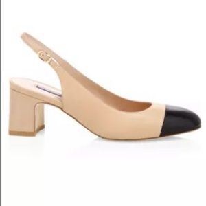 Stuart Weitzman Slingback Loraina Cap-Toe Heels, Size 8
